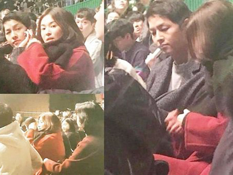 Khi chưa ly hôn, Song Hye Kyo từng được Song Joong Ki tháp tùng đi ủng hộ IU.