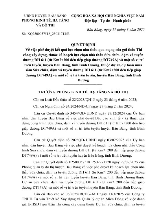 Bình Dương: Gói thầu hơn 1,5 tỷ tại Phú Hòa về tay Cty Khương Minh Khang - Hình 3 Binh Duong: Goi thau hon 1,5 ty tai Phu Hoa ve tay Cty Khuong Minh Khang-Hinh-3