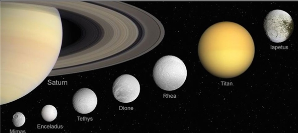 Vệ tinh Mimas của Sao Thổ (đường kính 392 km) có một “vết sẹo” rất lớn trên bề mặt là núi lửa Herschel (đặt tên theo William Herschel, người phát hiện ra vệ tinh này vào năm 1789).