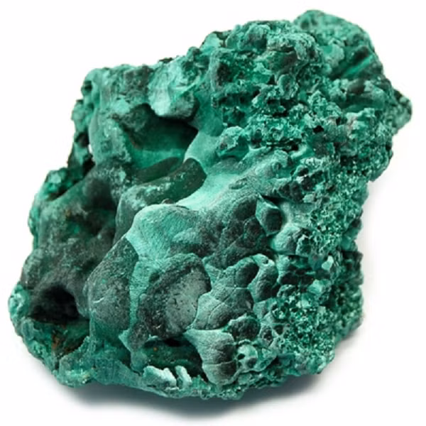 Đá Malachite có màu xanh lá cây đặc trưng là do hợp chất của đồng mang lại, sắc thái của loại đá này dao động từ màu xanh lá cây biruza, ngọc lục bảo cho đến xanh lá cây, phớt xanh da trời đến xanh sẫm.