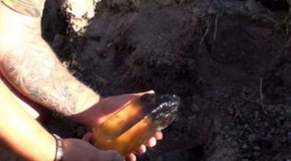 Nhìn kỹ viên đá thấy có điểm khác lạ, anh quyết định đem viên đá đi rửa sạch rồi đưa cho người nhà xem. Nào ngờ khi vừa nhìn thấy thứ đó, cả gia đình anh đã vô cùng vui mừng.