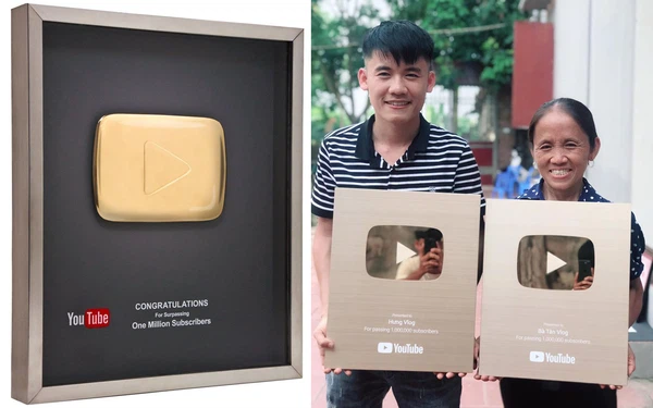 Giải thưởng này phổ biến nhất bạn có thể thấy là nút Bạc. Để nhận được nút bạc từ Youtube, yêu cầu tối thiểu là kênh của bạn phải chạm mốc 100.000 subscribe. Nghĩa là có 100.000 người nhấp vào theo dõi kênh của bạn.