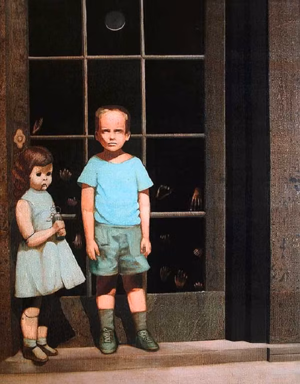 Bill Stoneham, tác giả của bức "The Hands Resist Him" nói rằng, ông vẽ bức tranh này dựa trên những ký ức trong tuổi thơ của mình. Đã có nhiều tuyên bố rằng, bức tranh này bị ám, chủ sở hữu kể rằng, vào buổi đêm, họ thấy những đứa trẻ trong bức tranh di chuyển và đánh nhau. Nhiều người cho rằng, bức tranh khiến mình bị đau đầu, lo lắng và bồn chồn.