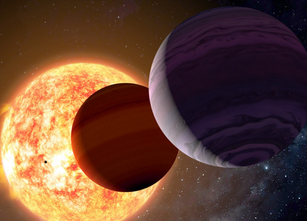 Nếu đặt bên cạnh Trái Đất và mặt trăng, hành tinh Kepler-1708 b và siêu trăng Kepler-1708 b-i của nó trông như thế giới của người khổng lồ trong thần thoại.