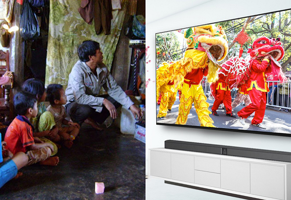 Ngày xưa, nhà nào có cái tivi màu là cũng thuộc dạng khá giả và giàu có. Ngày nay, hầu như nhà nào cũng có 1 cái tivi to hơn, độ phân giải tốt hơn, nhiều kênh hơn.