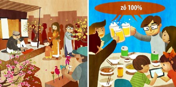 Tối 30, nhiều gia đình vẫn giữ thói quen quây quần bên nhau, mở tivi xem Táo quân và nhiều chương trình chào xuân. Trong khi đó, không ít người chọn giải trí cách cày phim, đọc truyện hay ngủ nướng suốt những ngày nghỉ Tết.