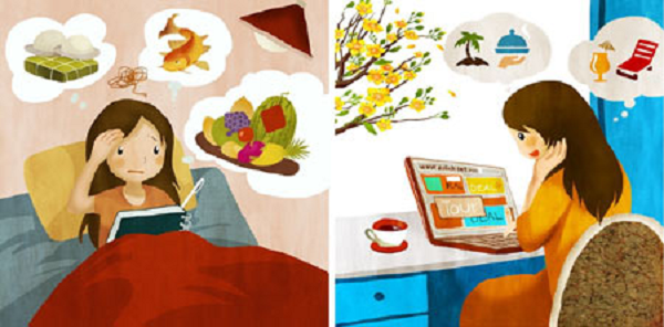 Thậm chí là mấy cú click chuột, các mẹ đã sắm đủ cho những ngày Tết. Niềm vui đi chợ, thăm thú đường phố ngày Tết đã vơi đi nhiều.