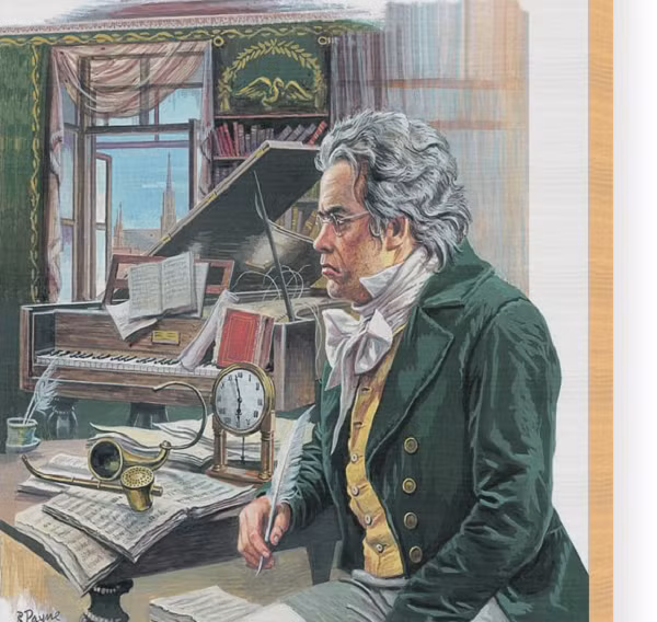 Người viết tiểu sử về Beethoven - A.W. Thayer - trong cuốn sổ của mình, đã ghi lại lời kể của Hüttenbrenner về cái chết của Beethoven. Bản báo cáo chứng kiến tận mắt của Hüttenbrenner đôi khi được tái hiện lại để ám chỉ rằng Beethoven đã "lắc tay lên trời" vào khoảnh khắc trước khi chết.