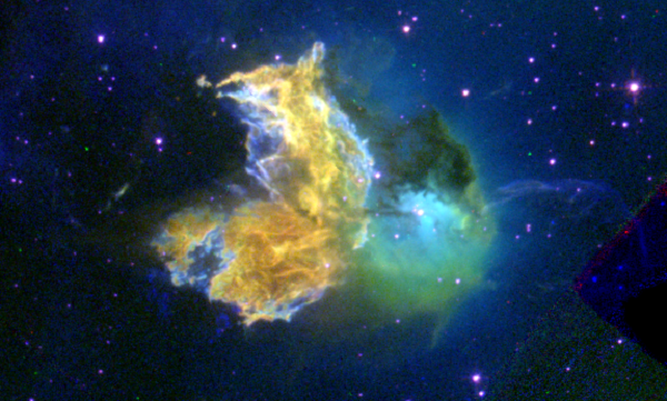 NASA ngày 12/10 đã công bố một hình ảnh do kính viễn vọng Hubble chụp lại, cho thấy tàn tích của một vụ nổ sao trông rất giống Pac-Man trong trò chơi điện tử. Vật thể – được gọi là N 63A – là tàn tích của một siêu tân tinh. N 63A nằm trong Đám mây Large Magellanic (LMG).