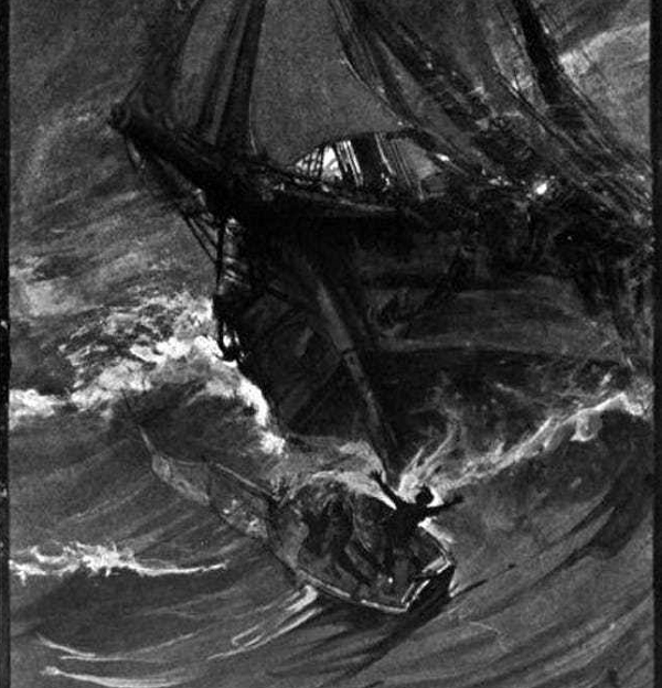 Cuốn tiểu thuyết duy nhất của nhà văn trinh thám Edgar Allan Poe mang tên "The Narrative of Arthur Gordon Pym of Nantucket" được xuất bản năm 1838 miêu tả cảnh tượng các thủy thủ của một con tàu bị mắc kẹt ngoài đại dương. Vì quá đói nên họ đã rút thăm để xem ai sẽ là người phải hy sinh để những người còn lại sống sót. 46 năm sau, điều tương tự đã xảy ra với con tàu Mignonette với các tình tiết trùng hợp đến rợn người.