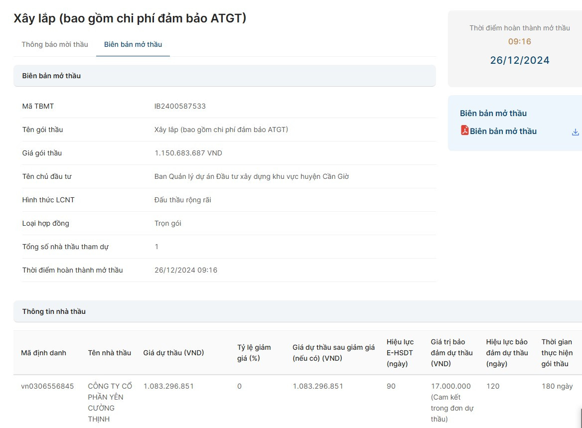 TP HCM: Cty Yen Cuong Thinh mot minh du goi xay lap tai Can Gio