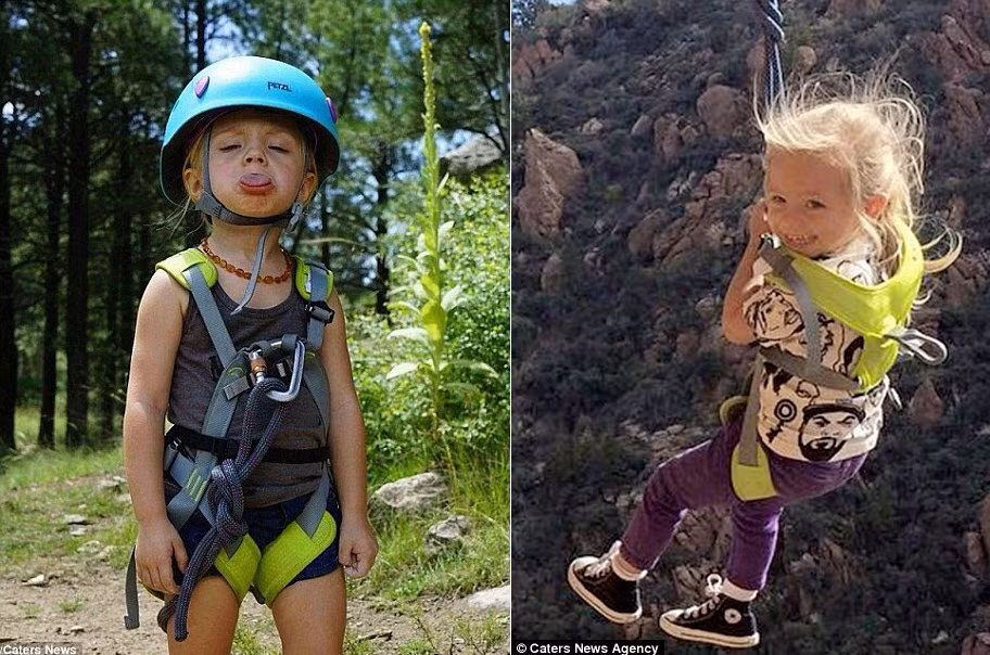 Cô bé Hadlie đã biết leo núi từ khi rất nhỏ nhờ những chuyến đi dã ngoại cùng mẹ.