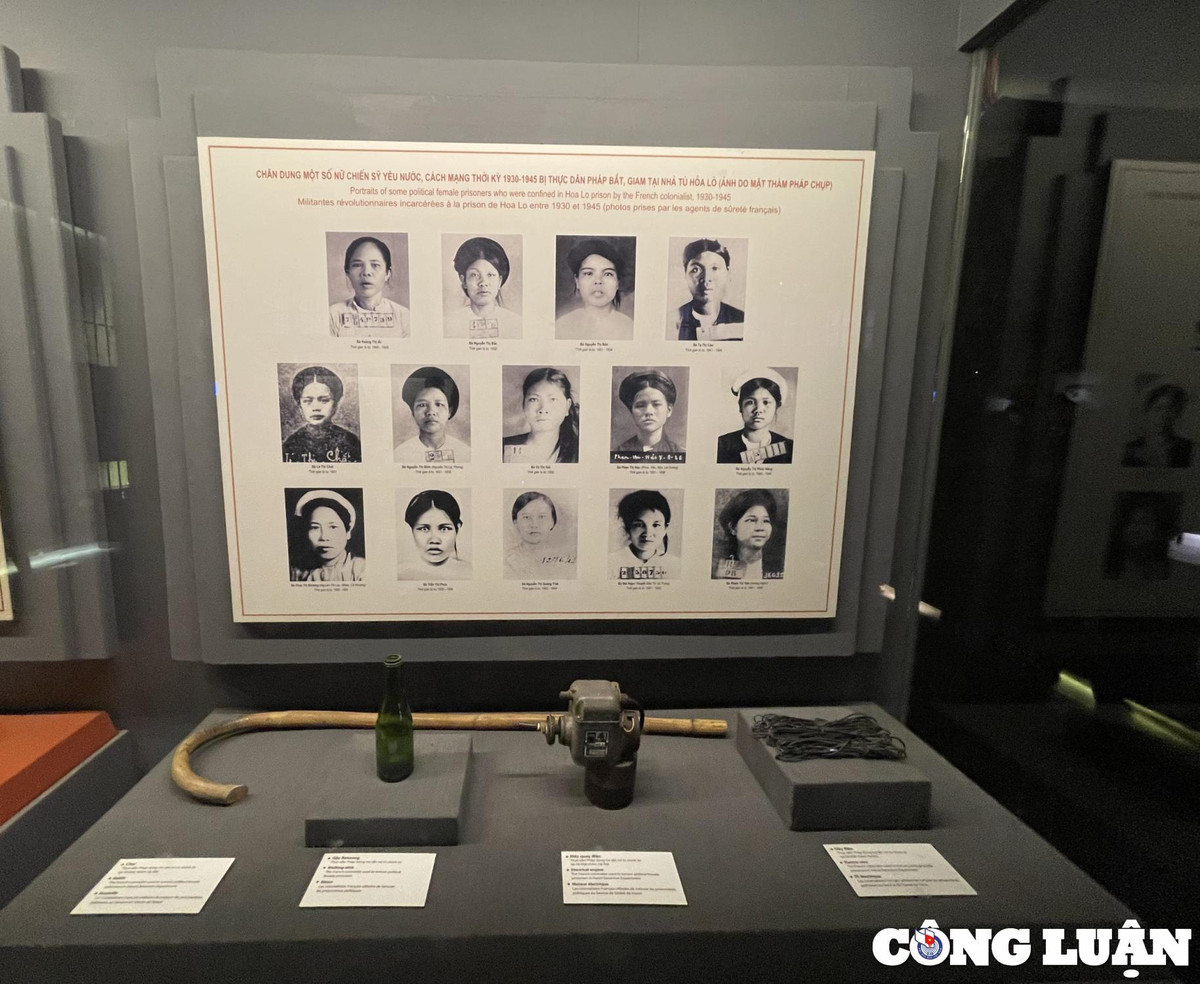 Một số chiến sĩ cách mạng đã hi sinh và vật dụng được trưng bày tại Nhà tù Hỏa Lò.