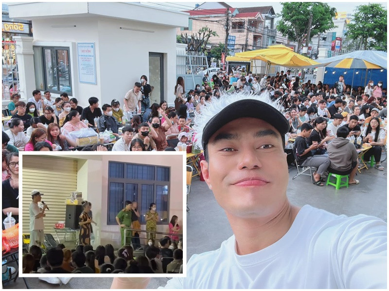 Theo Người Đưa Tin, mới đây, quán nước của Lê Dương Bảo Lâm bị cơ quan chức năng đến kiểm tra vì gây ùn tắc giao thông, mất trật tự. Sự việc xuất phát do nhiều người dân hiếu kỳ kéo đến vì muốn nhìn các nghệ sĩ. Ảnh: Người Đưa Tin, FBNV.