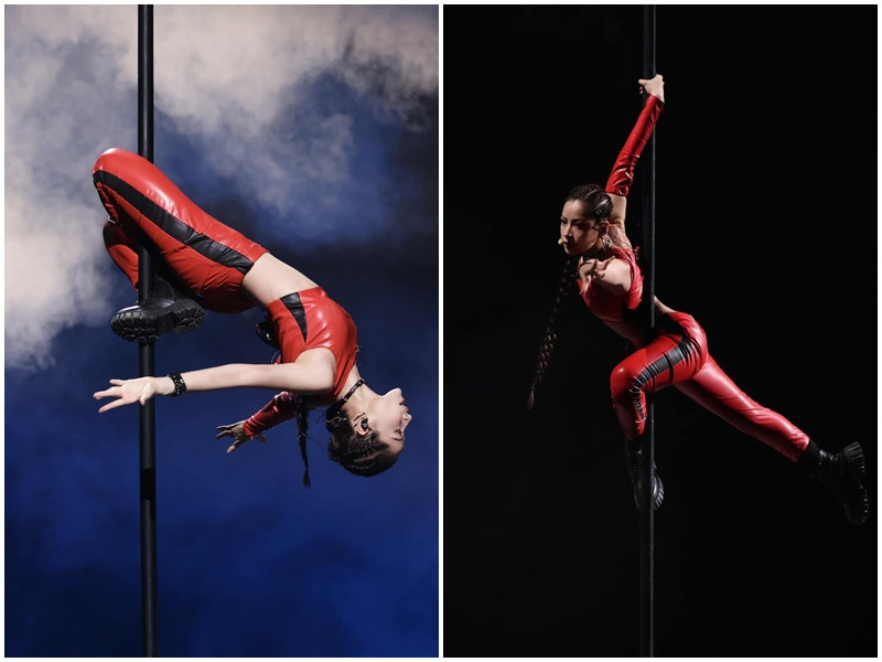 Trong phần 1 công diễn 5, Chi Pu cùng Tạ Hân biểu diễn ca khúc Swing. Màn múa cột điêu luyện của mỹ nhân Việt được đánh giá cao. Ảnh: FBNV.