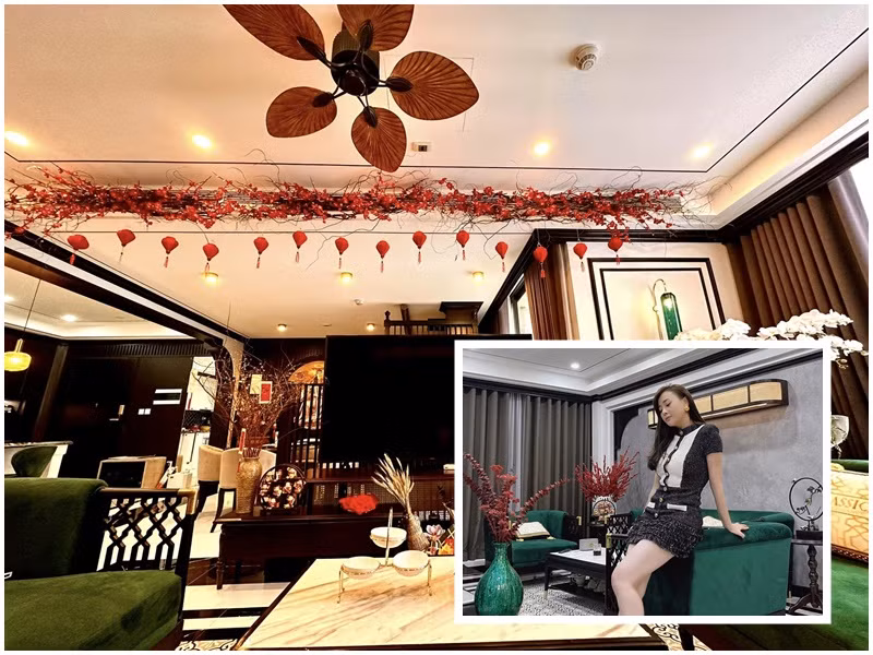 Phương Oanh sống sang chảnh trước khi lên xe hoa. Năm 2021, nữ diễn viên chuyển đến căn hộ cao cấp mới rộng hơn 100m2 tại Bắc Từ Liêm (Hà Nội). Ảnh: FBNV.