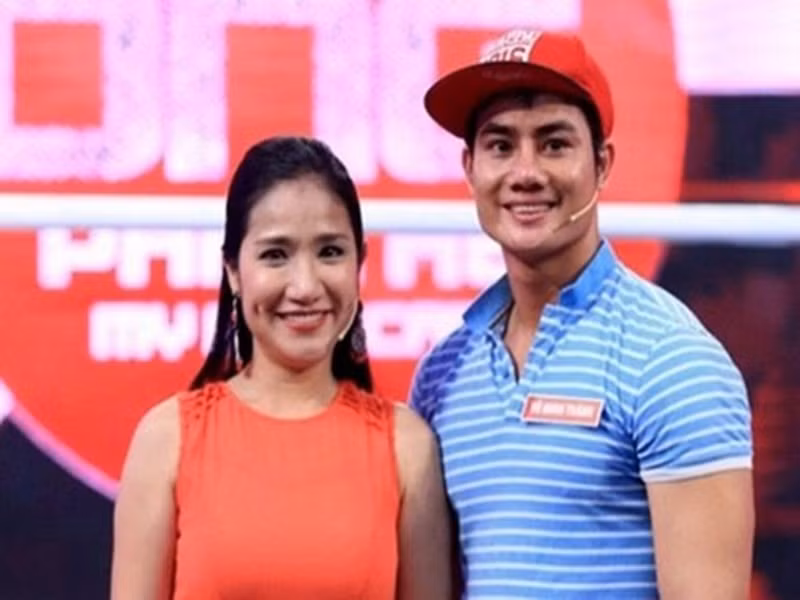 MC Cát Tường và người mẫu Minh Thành chênh lệch tuổi tác lên đến 10 tuổi. Mối tình "phi công - máy bay" này tan vỡ sau 2 năm. Ảnh: Tiền Phong.