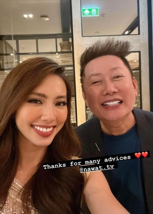 Khi thi Miss Grand International 2021, Thùy Tiên được lòng ông Nawat. Ảnh: FBNV.