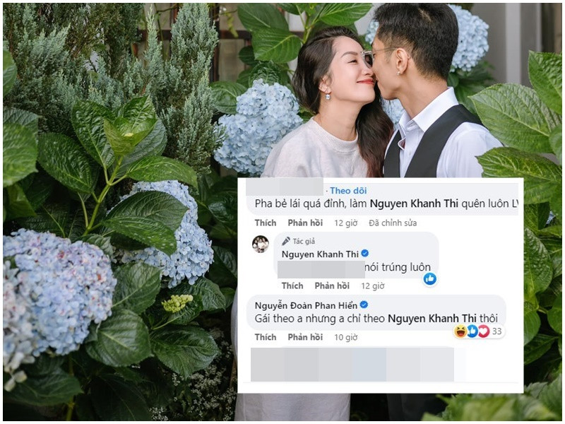 Khi Khánh Thi hài hước chia sẻ Phan Hiển được nhiều cô gái theo đuổi, Phan Hiển đáp lại: "Gái theo anh nhưng anh chỉ theo Khánh Thi thôi".