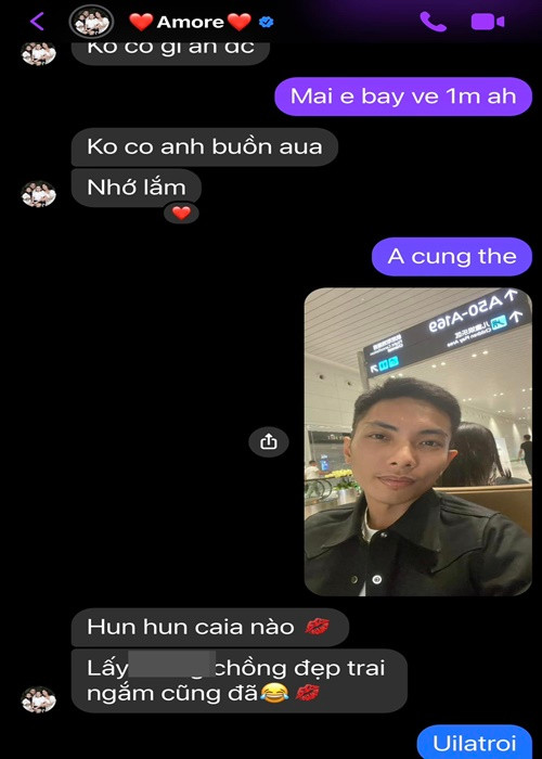 Trước đó, Khánh Thi đăng tải ảnh chụp tin nhắn khen chồng đẹp trai.