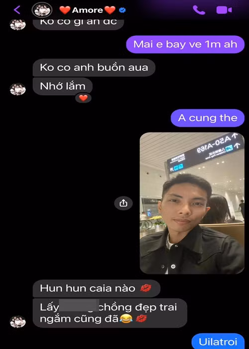 Trước đó, Khánh Thi đăng tải ảnh chụp tin nhắn khen chồng đẹp trai.