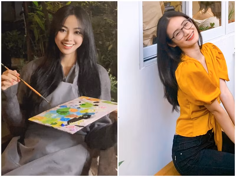 Chỉ cần đánh chút son, tô lông mày, top 2 Hoa hậu Thế giới Việt Nam 2023 đã rạng rỡ.