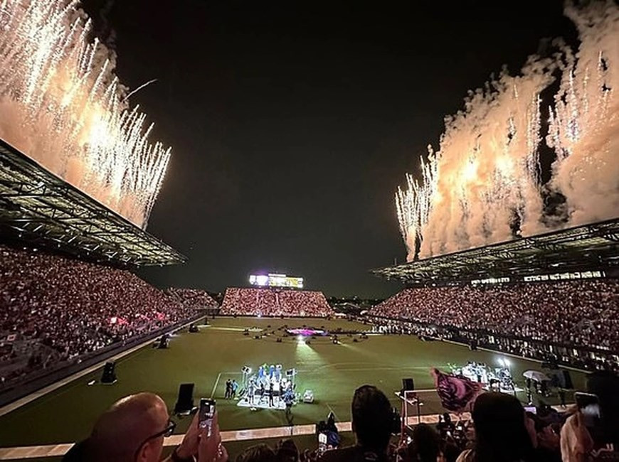 Toàn cảnh buổi lễ ra mắt siêu sao Lionel Messi tại Miami. (Nguồn: AP)