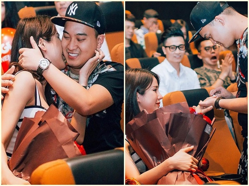 Tháng 4/2018, Diệp Lâm Anh được Đức Phạm cầu hôn tại rạp chiếu phim. Ảnh: Vietnamnet.