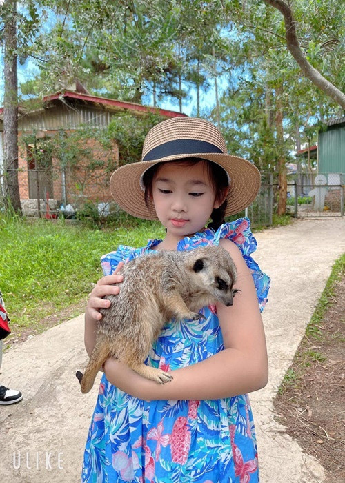 Sống cùng bảo mẫu, bé Lavie thường xuyên được đưa đi du lịch. Ảnh: FBNV.