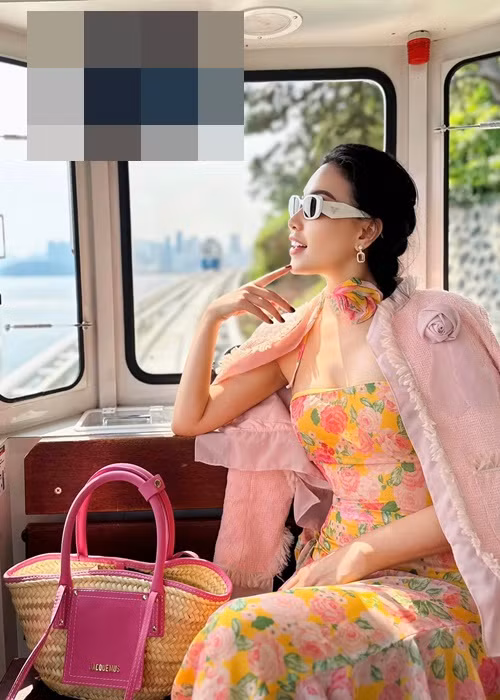 Quỳnh Thư tận hưởng cuộc sống ngập trong đồ hiệu. Nói về thú vui tậu cả “núi” đồ hiệu, người đẹp cho biết, phần lớn đồ đều do cô tự bỏ tiền túi mua, không cần nhờ tới ai. Ảnh: FBNV.