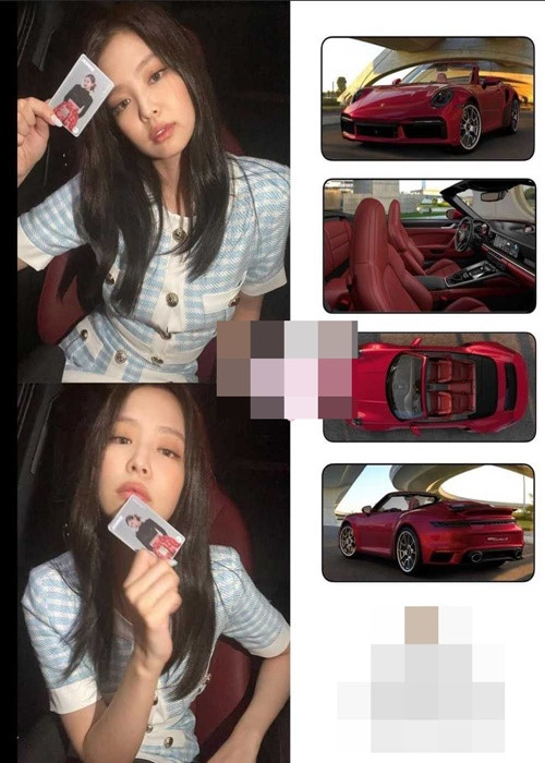 Jennie từng đăng tải hình ảnh ngồi siêu xe Porsche Turbo 911S (hơn 15 tỷ đồng), Porsche Panamera (hơn 2 tỷ đồng). Ảnh: Yan.