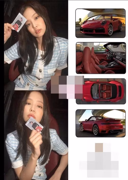 Jennie từng đăng tải hình ảnh ngồi siêu xe Porsche Turbo 911S (hơn 15 tỷ đồng), Porsche Panamera (hơn 2 tỷ đồng). Ảnh: Yan.