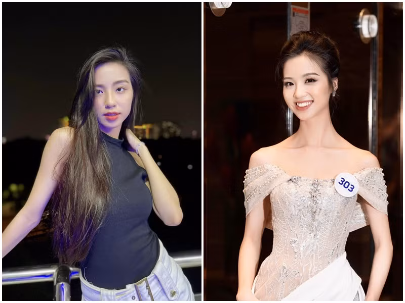 Trong khoảnh khắc ở đời thường lẫn khi tham gia cuộc thi Miss World Vietnam 2023, Phạm Thị Tú Trinh đều gây thương nhớ bởi vẻ ngoài ngọt ngào. Ảnh: FBNV.