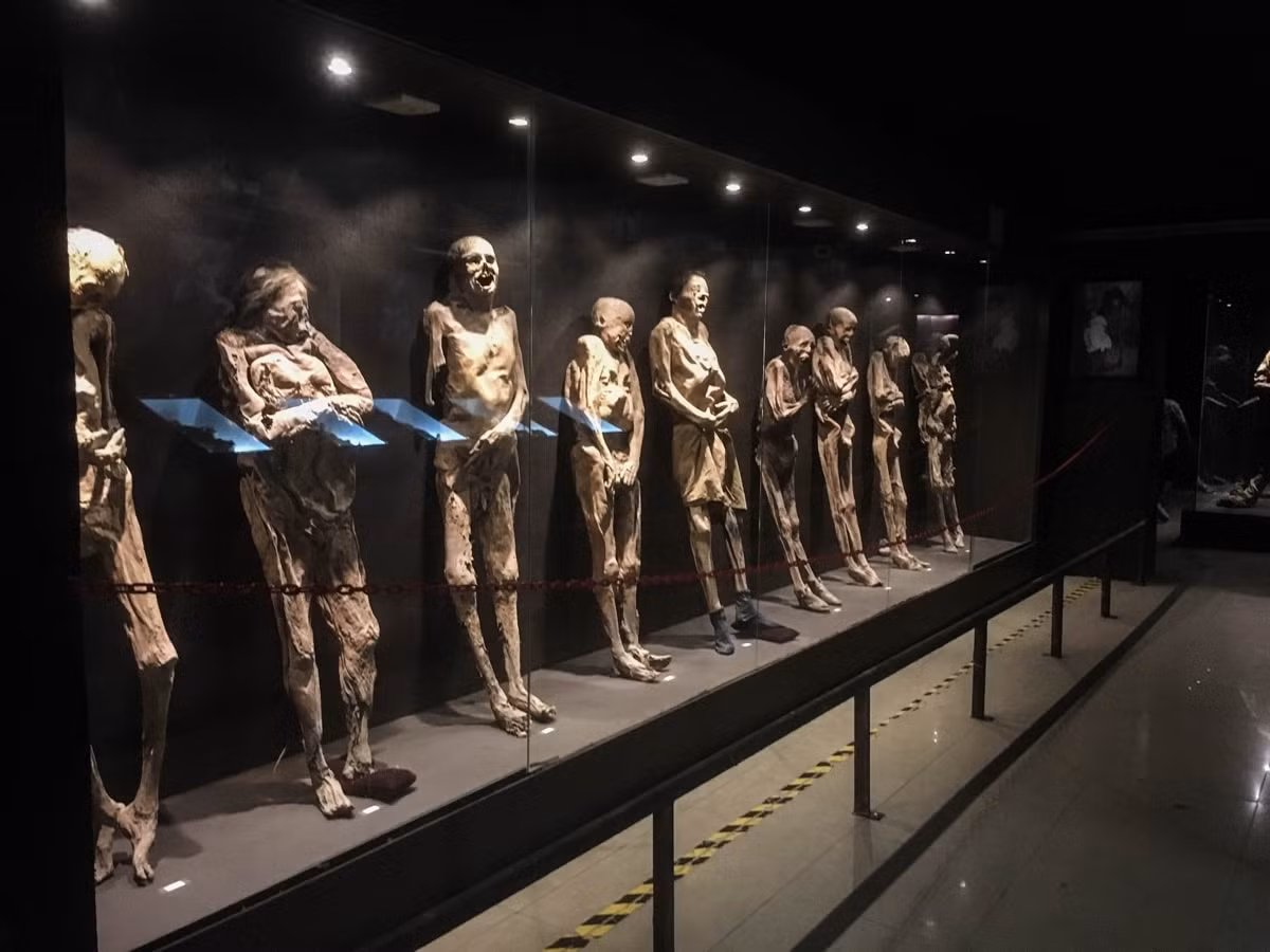 Dù biết sự thật trên nhưng nhiều du khách vẫn cảm thấy tim đập chân run khi nhìn thấy những xác ướp có biểu cảm gương mặt hãi hùng trong tủ kính.
