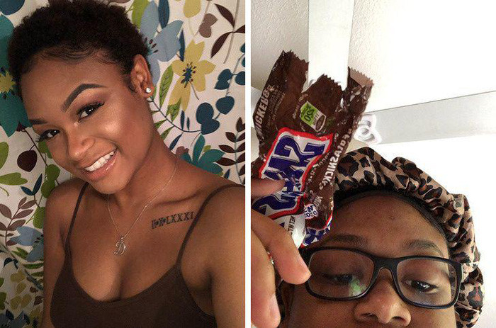 Ảnh cô ấy chụp up facebook và ảnh cô ấy gửi cho tôi.