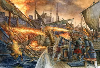 Các nhà nghiên cứu cho rằng vũ khí này được làm từ hỗn hợp gồm các chất như: naptha, quick lime, sulphur, nhựa thông…