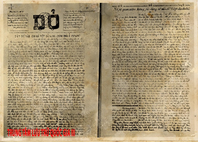 Báo Đỏ số tháng 10/1929 phản ánh tình hình trong nước và phong trào cách mạng đề nghị sớm có Đảng lãnh đạo. Nguồn: Trung tâm Lưu trữ quốc gia III, tài liệu ảnh trước Cách mạng tháng Tám, SLT 77.
