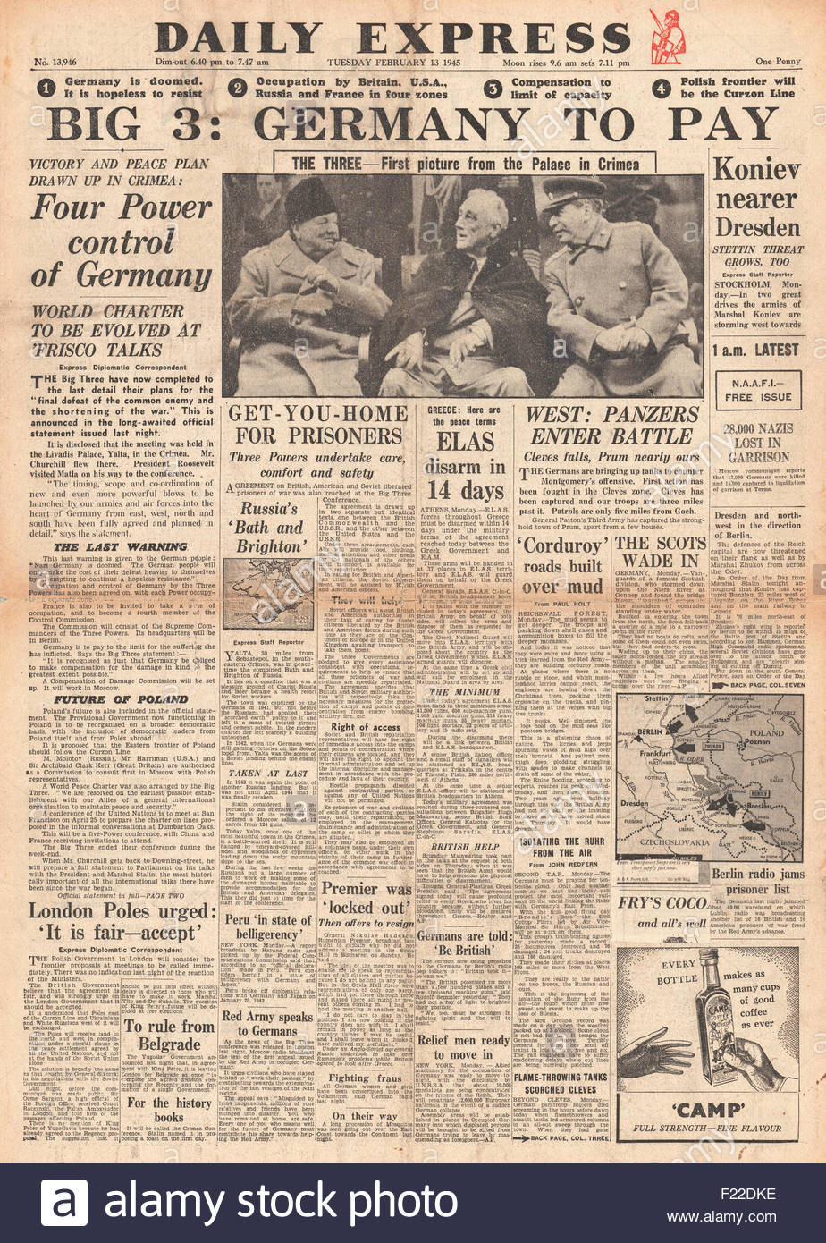 Cụ thể, Liên Xô, Anh và Mỹ đồng ý thúc đẩy cuộc tấn công quy mô lớn nhằm vào Đức quốc xã ở mặt trận phía Đông.