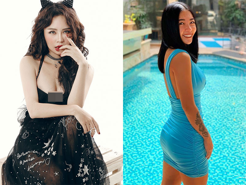 Mới đây, Quang Đăng bị đồn từng qua lại với HLV Fitness Hana Giang Anh lúc còn yêu Thái Trinh (trái). Trong khi nam vũ công không lên tiếng, Hana Giang Anh khẳng định tin đồn là bịa đặt.