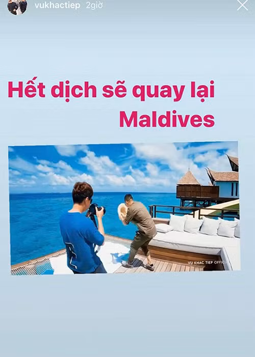 Khắc Tiệp bật mí sau khi hết dịch COVID-19, anh sẽ trở lại Maldive. Không chỉ ông trùm chân dài, nhiều sao Việt cũng tiết lộ điều đầu tiên sẽ làm khi dịch bệnh qua đi.