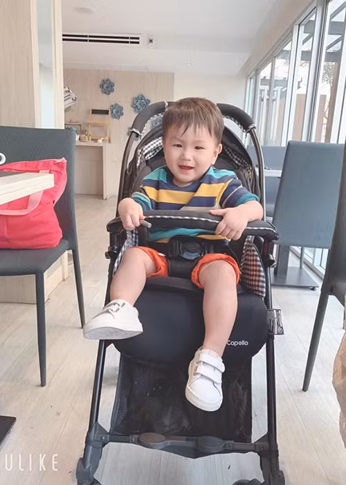 Lâm Khánh Cho cho rằng con trai rất giống ông xã Phi Hùng của cô với làn da trắng hồng, kháu khỉnh nhưng mũi, miệng lại giống cô.