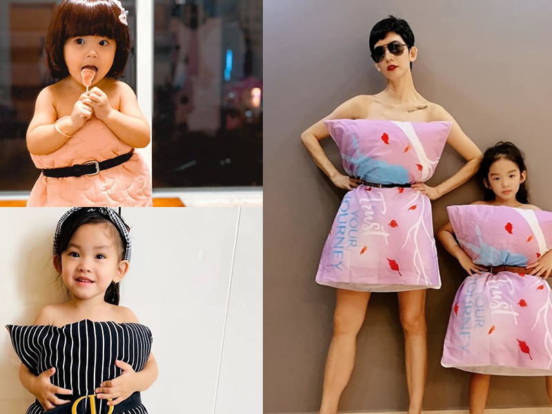 Các nhóc tì sao Việt cũng được bố mẹ cho tham gia thử thách. Trong đó, bé Thỏ nhà siêu mẫu Xuân Lan được khen ngợi có thần thái của người mẫu tương lai.