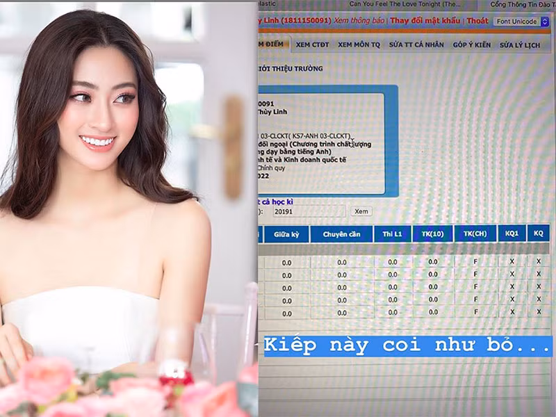  Bảng điểm toàn 0 của Hoa hậu Lương Thùy Linh thu hút sự quan tâm của khán giả bởi từ trước đến nay, cô được biết đến là một người đẹp học giỏi. Tuy nhiên, ngay sau đó, cô đính chính đây chỉ là một trò đùa.
