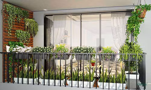 Trong cay o ban cong dung phong thuy, gia dinh luon hoa thuan