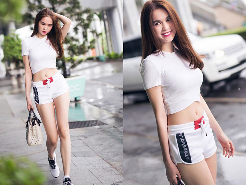 Chân dài gốc Trà Vinh tự tin khoe vóc dáng săn chắc.