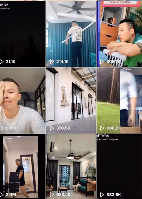 Trong thời gian rảnh rỗi, Khắc Tiệp liên tục đăng tải clip TikTok khoe nhà, tủ đồ, "đu trend" biến hình.