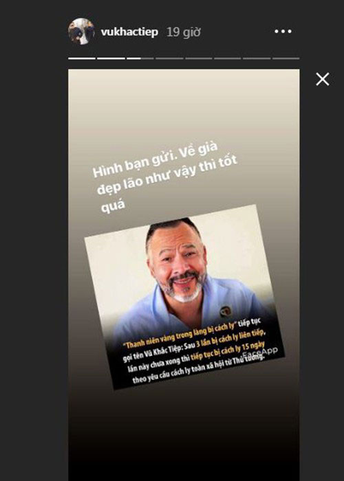 Bị chế ảnh và đặt biệt danh "chàng trai vàng trong làng cách ly", ông trùm chân dài tỏ ra khá bình thản, chứ không phản ứng mạnh mẽ giống như khi bị cách ly tập trung.