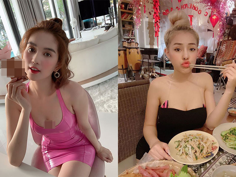 Gần đây, Ngọc Trinh bị chê do gầy hơn trước. Cô nặng 49 kg, số đo vòng 3 giảm 2 cm. Trong khi đó, Ngân 98 vẫn giữ chỉ số hình thể như trước đây.