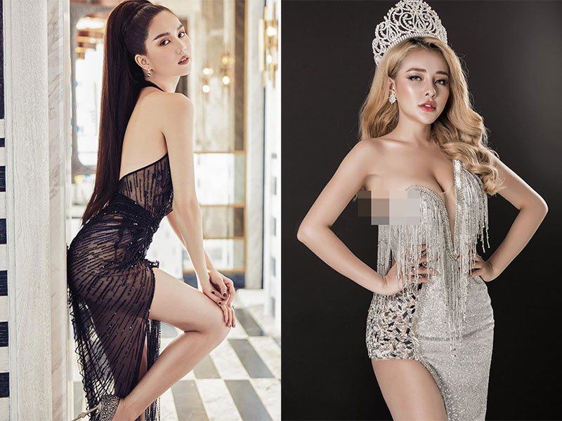 Ngân 98 và Ngọc Trinh đều có vòng eo con kiến. Về vòng một và vòng ba, Ngọc Trinh có phần lép vế so với đàn em.