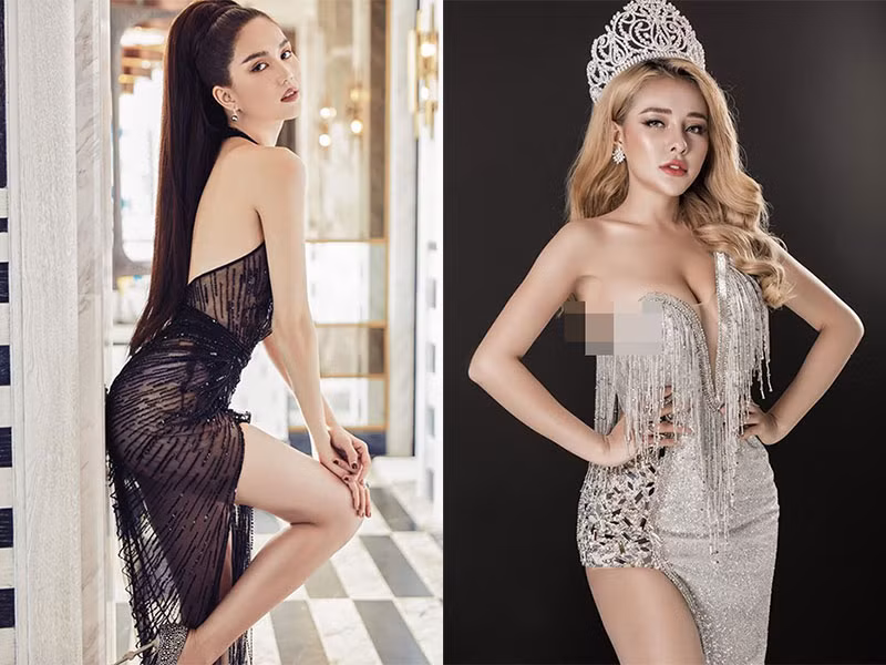 Ngân 98 và Ngọc Trinh đều có vòng eo con kiến. Về vòng một và vòng ba, Ngọc Trinh có phần lép vế so với đàn em.